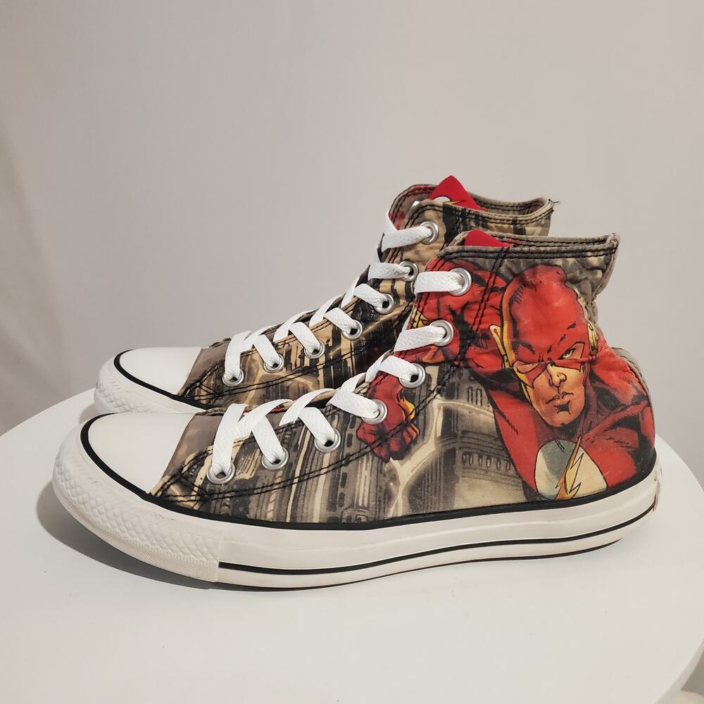 DC Comics X Converse All Stars The Flash Chuck Taylor High Top Sneakers M 6 W 8 - Picture 1 of 13